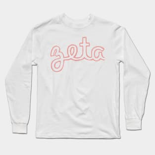 Zeta Cursive Greek Letter Long Sleeve T-Shirt